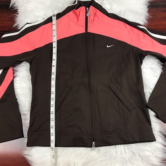Nike Double Zipper Zip Up Jacket Pockets Brown - Picture 3 of 8
